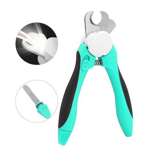 LED Illuminated Pet Nail Clipper With Bonus Nail File