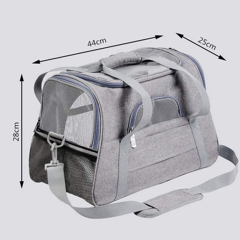Portable Foldable Pet Carrier Bag with Fur Pad For Maxiumum Comfort