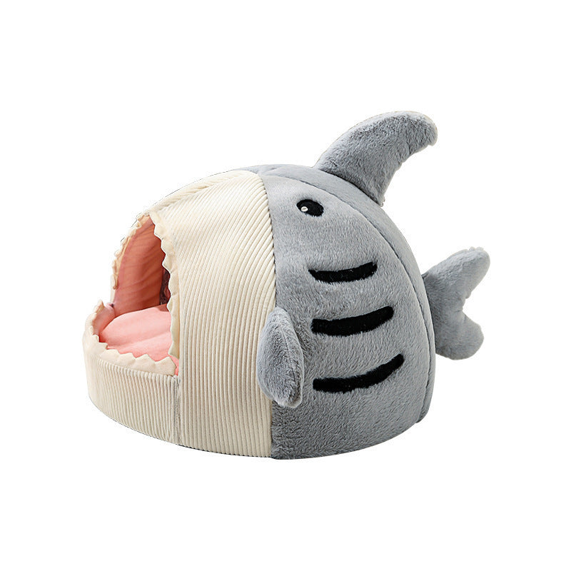 Shark Pet Bed Cosy Cave Bed for Cats & Dogs