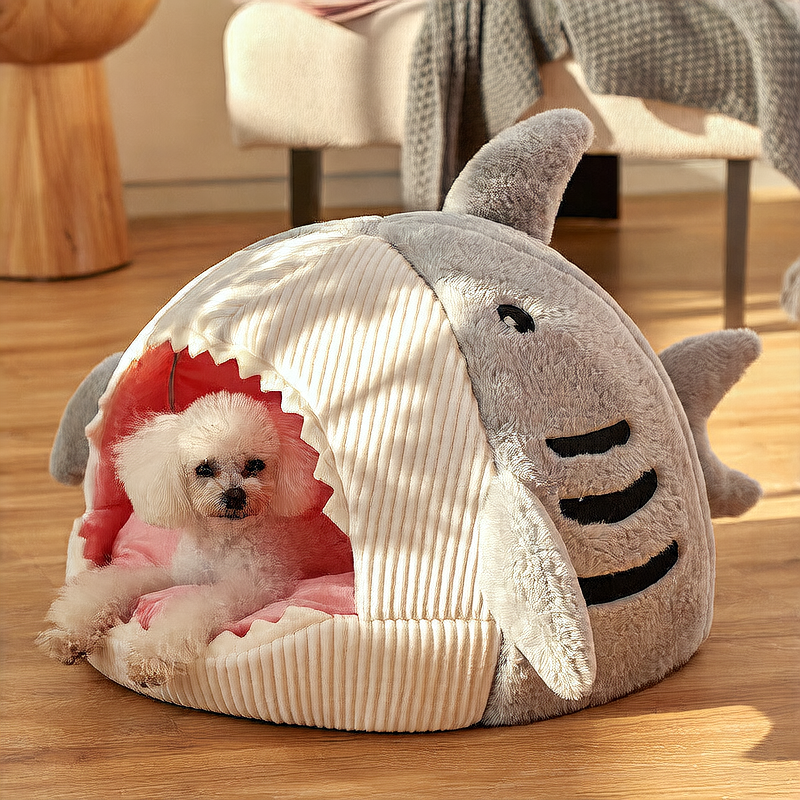 Shark Pet Bed Cosy Cave Bed for Cats & Dogs