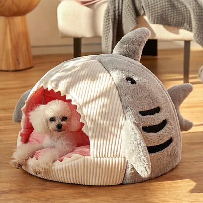 Shark Pet Bed Cosy Cave Bed for Cats & Dogs