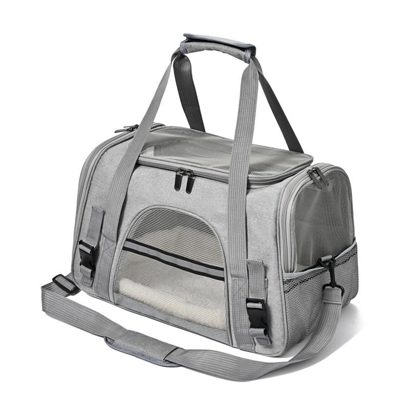 Portable Foldable Pet Carrier Bag with Fur Pad For Maxiumum Comfort